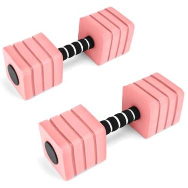 Imagem de Halteres para exercícios aquáticos, 2 pesos de água de espuma, halteres para equipamentos de fitness para exercícios aeróbicos, conjunto de halteres para perda de peso em hidroginástica, fitness na