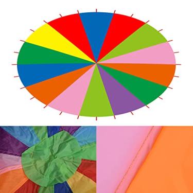 Imagem de Generic Pára-quedas -íris para Crianças, Jogos Ao Ar Livre, Desenvolvimento de Exercícios, Jardim de Infância, Brinquedo de Tecido Oxford Multicolorido para Cooperação Em Equipe e Atividades Físicas