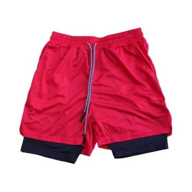 Imagem de Shorts de Fitness Masculino - Secagem Rápida, Respirável, Cintura Elás