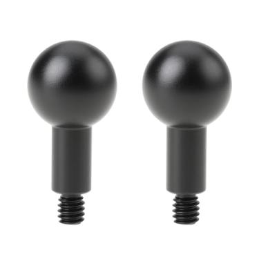 Imagem de Briny River Suporte adaptador de cabeça esférica preta D20 x 42 mm, 2 peças, 1/4-20 fios de alumínio para suportes de câmera