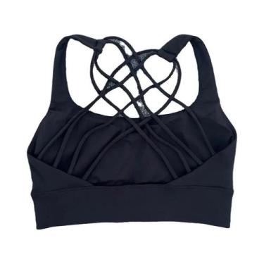 Imagem de Top De Fitness Feminino Com Alças Cruzadas E Efeito Push Up, À Prova D
