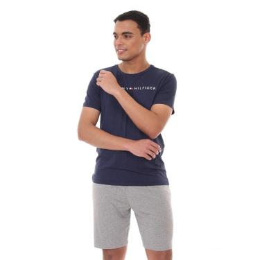 Imagem de Pijama Tommy Hilfiger Masculino Manga Curta Short Essentials Set Marinho/Cinza-Masculino