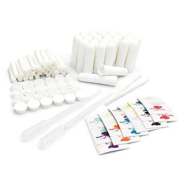 Imagem de Tubos de Inalador Nasal da Zison – O kit contém: 24 Tubos Inaladores Nasais Vazios (com Pavios) em 12 Pavios Extras, 36 Adesivos Graváveis, 2 Miniconta-gotas e 1 Pinça