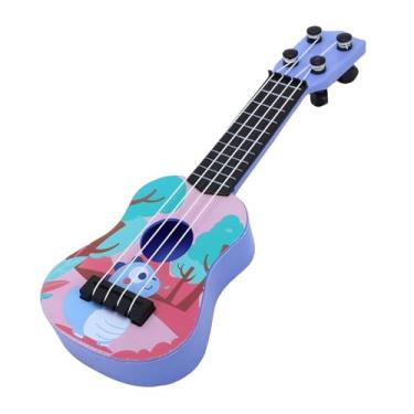 Imagem de SPYMINNPOO Ukulele Infantil, Instrumento Musical de Brinquedo Jogável de Desenho Animado Com Cravelhas e Alça de Guitarra para Meninos e Meninas (Roxa)