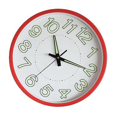 Imagem de aqxreight Relógio de Parede Luminoso de 12 Polegadas Relógio de Quartzo Redondo Minimalista para Decoração de Sala de Estar de Quarto Branco Trabalhando Dormindo Uma Parede Redonda Luminosa PRECISA