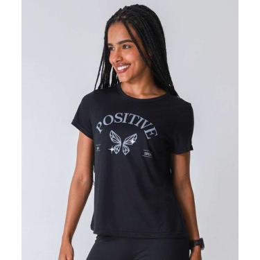 Imagem de Blusa Feminina Fitness Estampada Marisa Preto-20061, Preto, GG