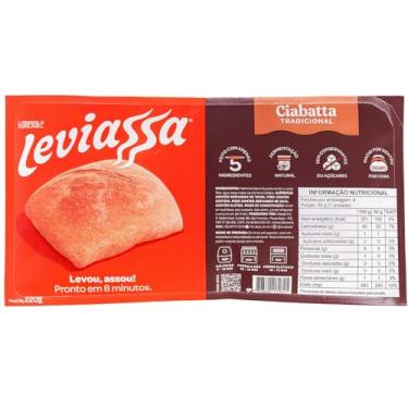 Imagem de Pão Ciabatta Tradicional Leviassa 220g Caixa com 20 unidades