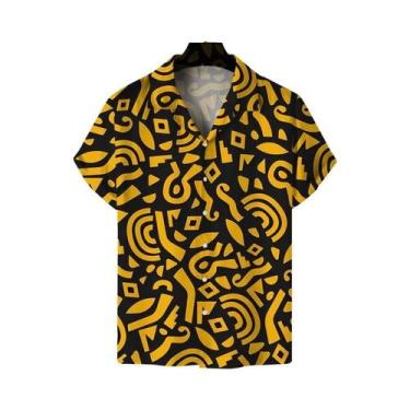 Imagem de Camisa Masculina Oversized Estampada Em 3D Estilo Havaiano Harajuku Ve