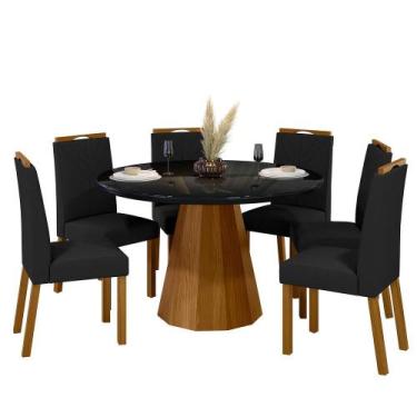 Imagem de Conjunto Sala de Jantar Mesa Isis 135X135 6 Cadeiras Anitta 2024 Ype/P