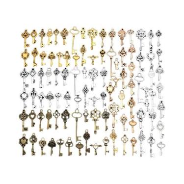 Imagem de Mini Chaves Antigas Em Ouro Bronze KC, Ouro Brilhante E Prata, 20 a 10