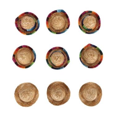 Imagem de Acouto Conjunto de 9 Peças de Chapéu Mexicano Com Design Elegante de Palha – Acessório de Festa Divertido para Crianças, Animais de Estimação e Decorações Festivas