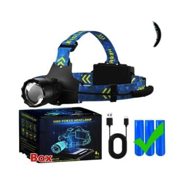 Imagem de Lanterna De Cabeça LED De Alta Potência Com 4 Núcleos, Super Longo Alc