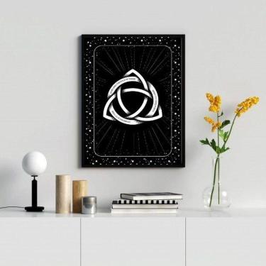 Imagem de Quadro Triquetra 33x24cm - Vidro - Moldura Branca