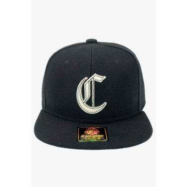 Imagem de Boné Compton Aba Reta Snapback Logo Corte Laser Preto-Unissex