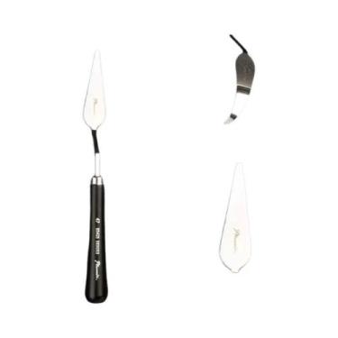 Imagem de Espátula Flexível De Aço Inoxidável Com Cabo De Madeira Para Pintura a