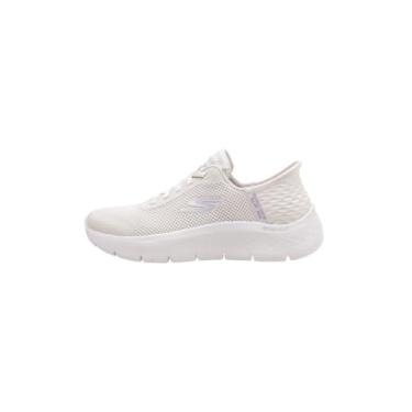 Imagem de Skechers Tênis feminino Go Walk Flex Hands Free Slip-Ins-Grand Entry, Off-white, 6.5 Na...