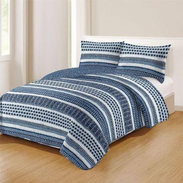 Imagem de Kit Cobre Leito Colcha Queen Boutik Dupla Face - Estampa 65 - 100% Poliéster