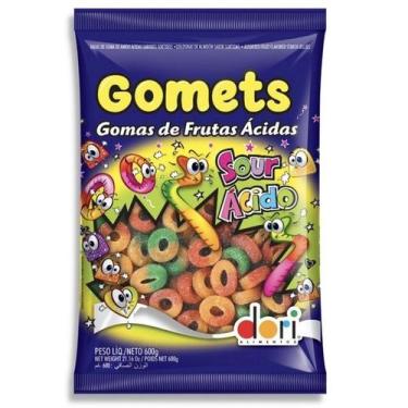 Imagem de Bala de Goma Gomets Minhocas de Frutas Ácida 600g - Dori