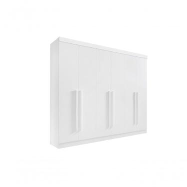 Imagem de Roupeiro 6 Portas 6 Gavetas Sem Pés Da Vinci Plus - D' Doro Branco