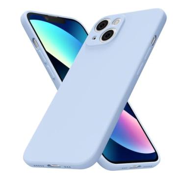 Imagem de uvcoat Capa de silicone para iPhone 13, capa fina e fina de gel de borracha macia para mulheres e meninas, linda capa de telefone TPU fosco com proteção total da câmera, design simples minimalista