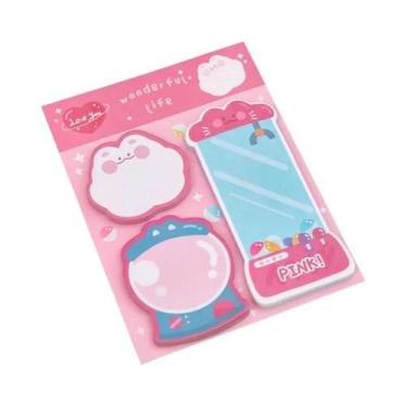 Imagem de Blocos De Notas Adesivas Fofos Kawaii Com Desenhos De Morango, Coelho 