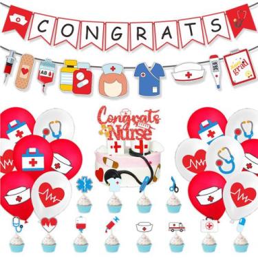 Imagem de Conjunto de decoração de festa de formatura, 29 unidades, com tema de 