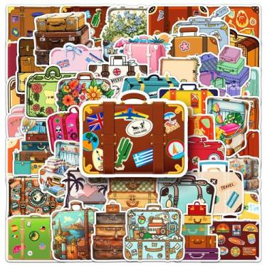 Imagem de Pacote de adesivos, mala de viagem vintage, bagagem de viagem retrô, 5