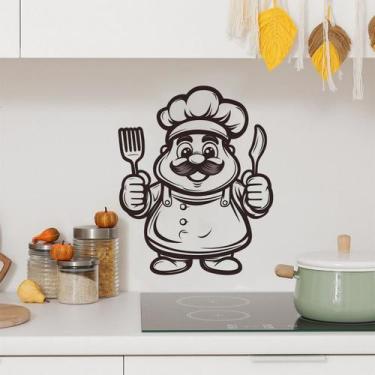 Imagem de Adesivos de parede Cartoon Chef Kitchen Cooking PVC 29x39cm - yiweisai
