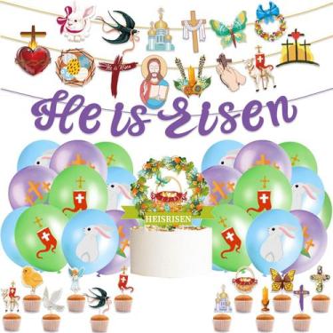 Imagem de Conjunto de decoração de festa Easter He is Risen 30 unidades +3 anos 