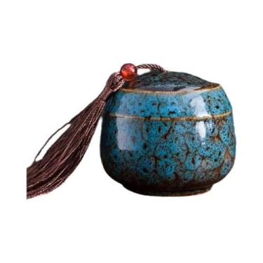 Imagem de Urna De Cremação Mini De Cerâmica 70ml, Recipiente Memorial Para Anima