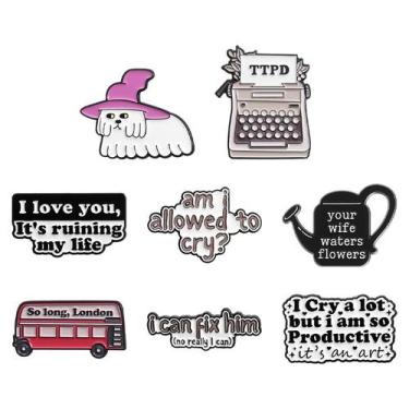 Imagem de Conjunto de broches Creative Quote Funny Blouse Pins Alloy - Yiweisai