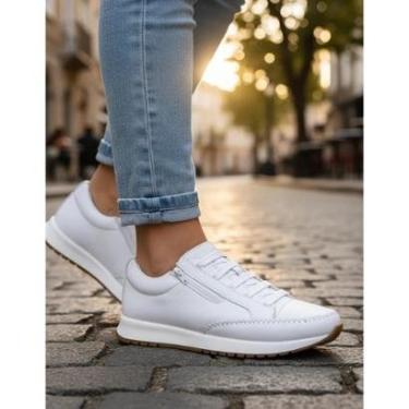 Imagem de Tenis Feminino Casual Confortável Calce Fácil Zíper Lateral-Feminino