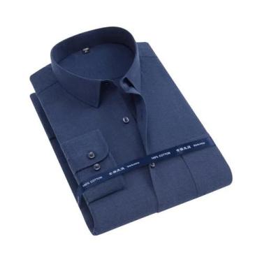 Imagem de Camisa Oxford Masculina De Manga Longa 100% Algodão Confortável Respir