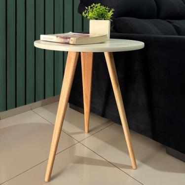 Imagem de Mesa De Canto e Centro Redonda Lateral Apoio Decor Retrô - KISSMÓVEIS,