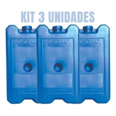 Imagem de Kit 3un Gelo 500ml Reutilizável Para Cooler Gel Artificial Azul - ItaF