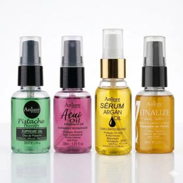 Imagem de Kit Óleos Capilares Anjore Açaí Argan Pistache Finalize Brilho Intenso
