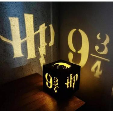 Imagem de Luminária Decorativa Harry Potter Caixa MDF com Vela LED - D&J Persona