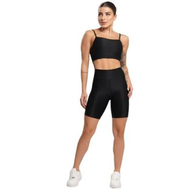Imagem de Conjunto Fitness Top e Bermuda Com Bolso Bella Fiore Roupa Academia Tr