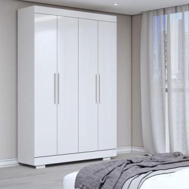 Imagem de Guarda-Roupa Solteiro Splendore 4 Portas 2 Gavetas 100% Mdf com Pé Bra