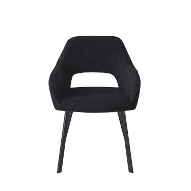 Imagem de Cadeira Oslo Preta Estofada com Braço Moderna Aço Waw Design