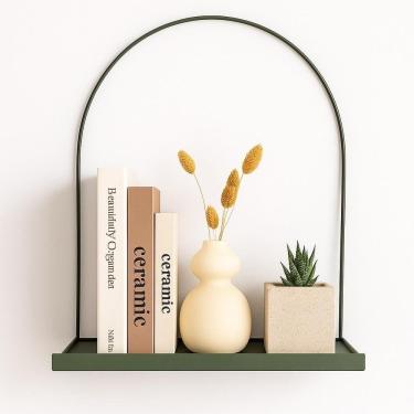 Imagem de Prateleira Nicho Arco Verde Militar Metal Decorativa Retro