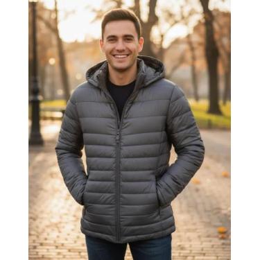 Imagem de Jaqueta alpelo masculina duck down forro jacquard 40200072, Cinza, GG