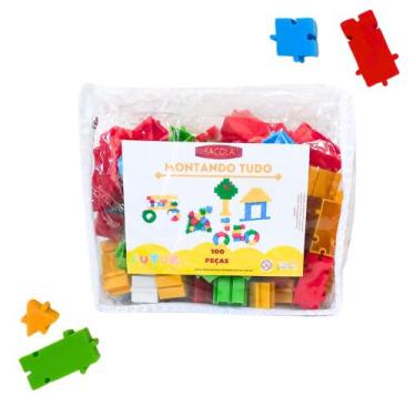 Imagem de Blocos De Montar Tudo Brinquedo Pedagógico Blocos De Montar Tudo Brinq