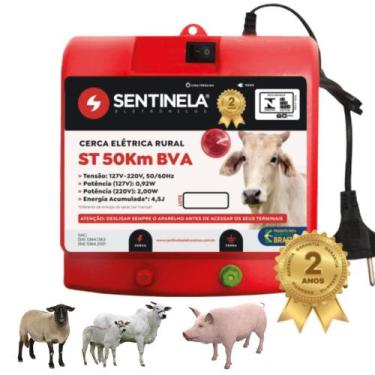 Imagem de Cerca Elétrica Eletrificador Rural 50km Super Turbo Bivolt Sentinela