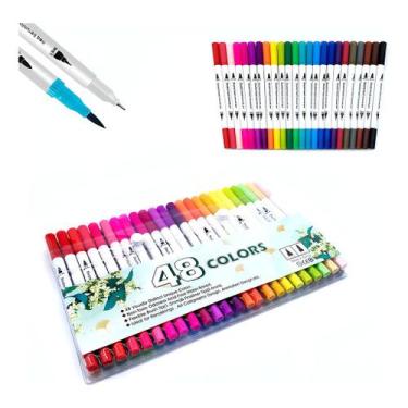 Imagem de Kit 60 Brush Caneta Pen Ponta Pincel Lettering Canetinha - Touch