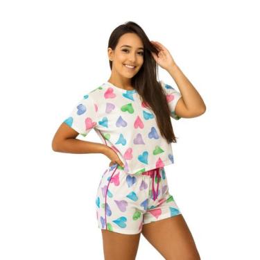 Imagem de Pijama Cropped Feminino Corpo Sensual -, Branco, GG