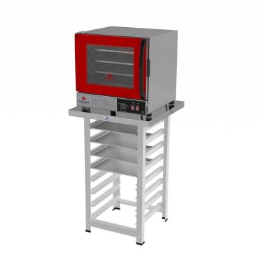Imagem de Kit Forno Turbo Progás Prp-004 Plus com Bancada Mes-004 e 4 Assadeiras Cimapi Vermelho 220V