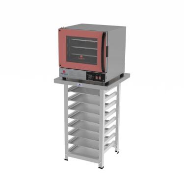 Imagem de Kit Forno Turbo Progás a Gás PRP-004 Plus com Bancada MES-004 e 8 Assadeiras Cimapi Rosa 110V