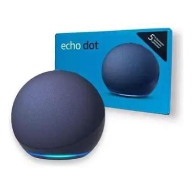 Imagem de Caixa De Som Alexa Echo Dot 5A Geração Amazon Azul Marinho, Branca.