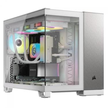 Imagem de Gabinete Gamer Corsair 2500X, Mid Tower, Vidro Temperado, MATX, Branco